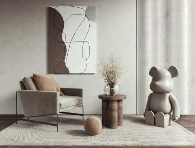 现代休闲椅3D模型下载